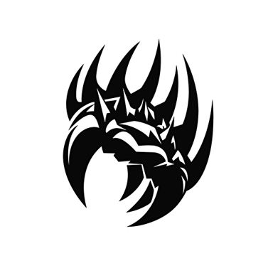 Logo of claws, minimalist icon, vector, black on white background
