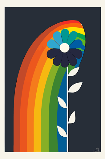 Lonely flower, Concept art, stylized, in the style of Lauren Tamaki, Sonia Delaunay, Jon Mcnaught, Lisa Congdon, beksinski, solid colours, vectorised