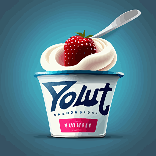 make a yogurt logo about thick and tart, vector