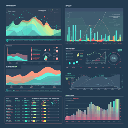 vector drawing illustration of a tableau data dashboard