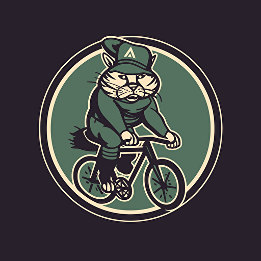 randonneur, battlecat, cyclist, Logo, flat Design, vector