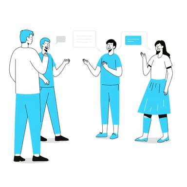 people talking at a party