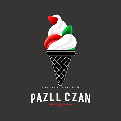 logo image for an italian ice company that is modern and fun black vector white background
