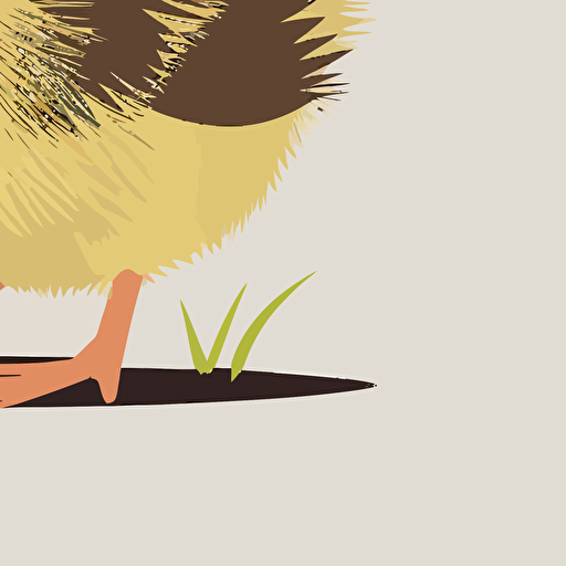 baby yellow chick, flat color vector art