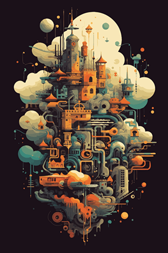 vector image, pdf, svg, thick strokes ::2 infinite library, intricate bookcovers ::1