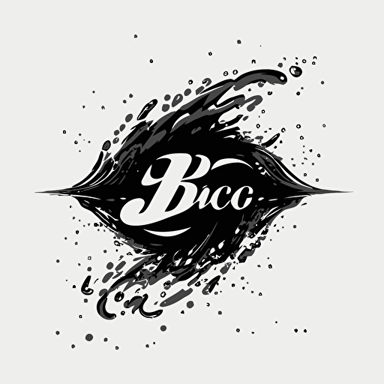 simple black and white water splash logo with 'BFC' in water splash logo vector abstract