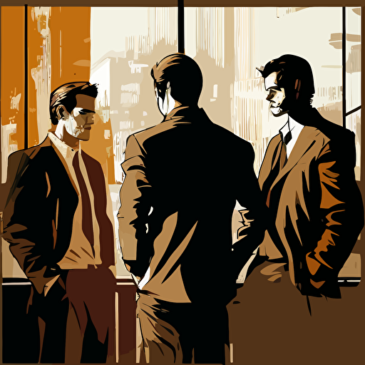 business men, networking, modern, vector style, talking