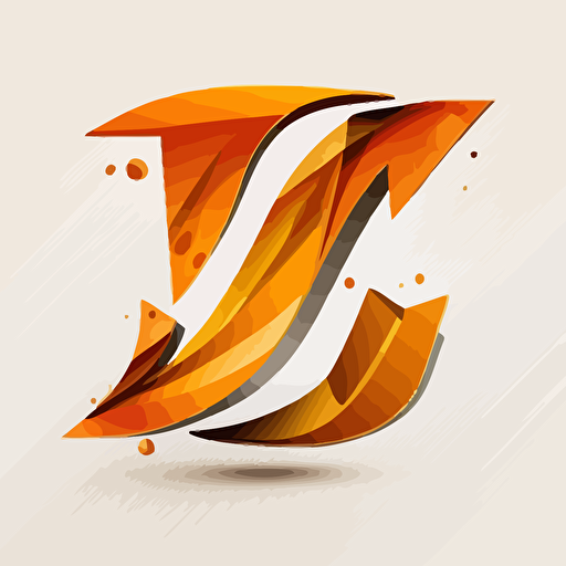 vector logo with the letter "J" for young people, with a white background, orange colors