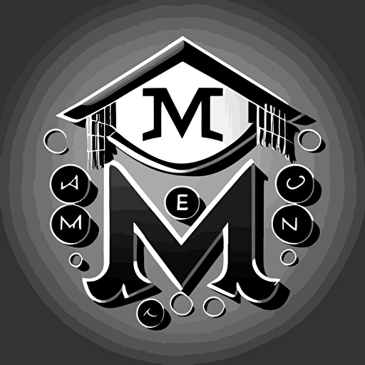 "MC" logo , math, graduation cap, super simple vector