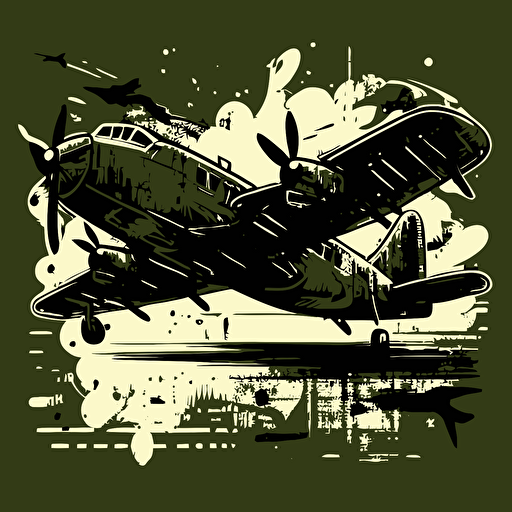 militar airplane doodle vector ilustration