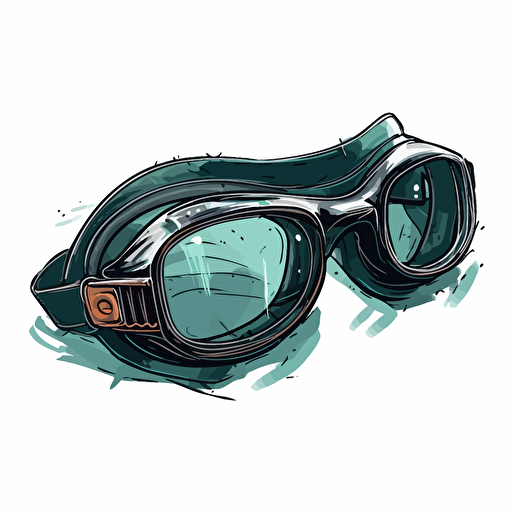 vector drawing of swim goggles