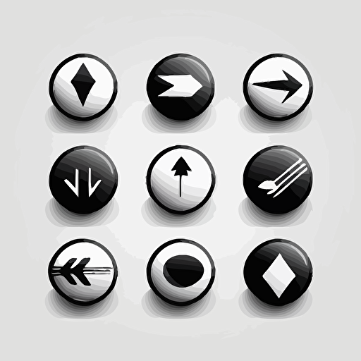 original arrow buttons , black on white, vector