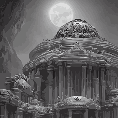 old vintage photo surreal alien extraterrestrial futuristic temple exoplanet beautiful detailed intricate insanely detailed bw 3d render digital art octane render 8 k artistic photography photorealistic