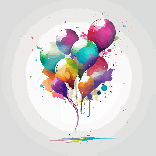 colorful birthday balloons, illustration, vector, white background