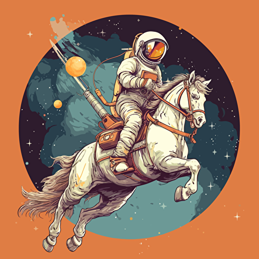 astronaut riding a pony on a stick vector