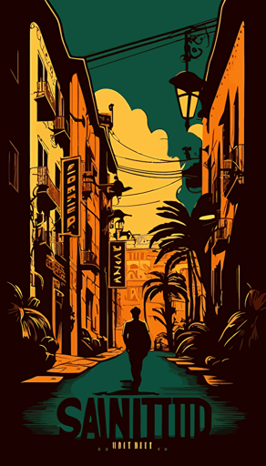 caminito street themed city vector style
