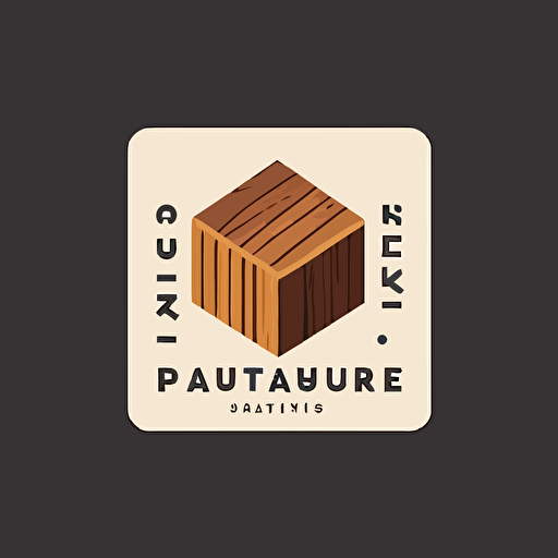 modern logo for furniture workshop, name "wood in a square", square, bauhaus, Paul Rand, Artemy Lebedev, extremely detailed, Studio Ghibli style, minimalistic, professional design, adobe illustrator, vector, no shadows, on transparent background