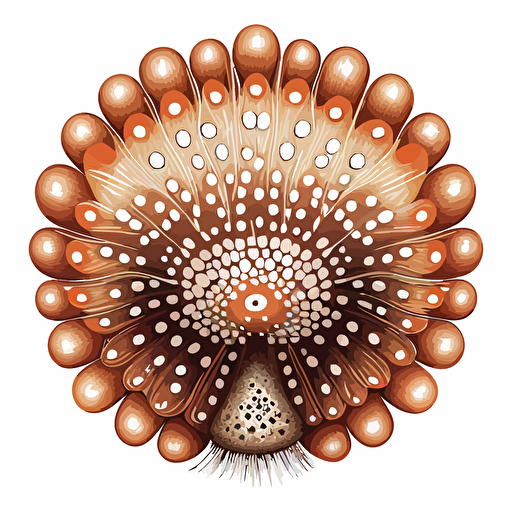 handdrawn mushroom, vector art, earthy colours, symmetrical, isolated white background