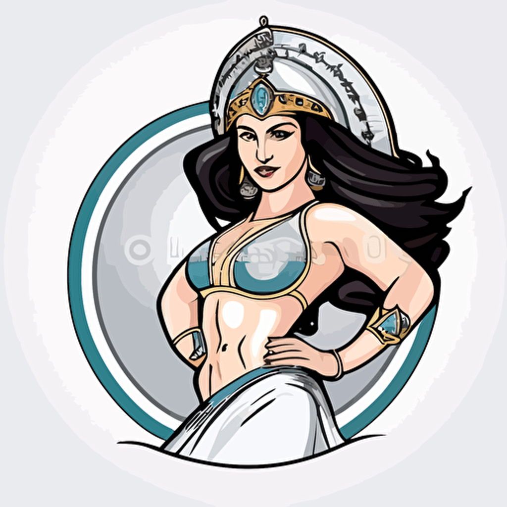 logo,mascot, simplistic, Belly Dancer wearing an NFL helmet, vector, white background