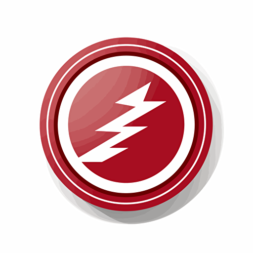 official accredited badge with red lightning bolt logomark, vector,
