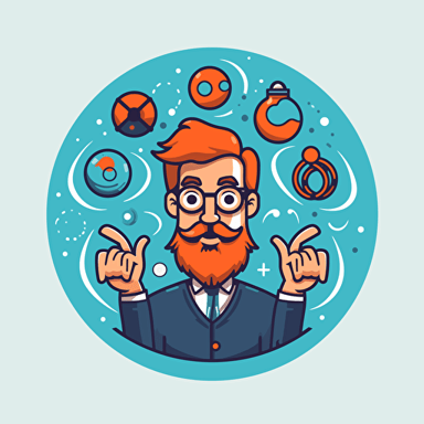 vector logo of a youtube channel about science questions, flat design, minimalist, science