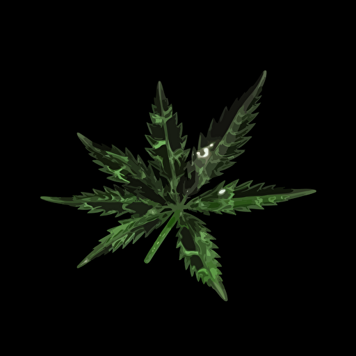 green marijuana leaf close up isolated on black background vector of marijuana leaf with nine points, in the style of 32k uhd, ai weiwei, irving penn, stockphoto, stock photo, nonrepresentational