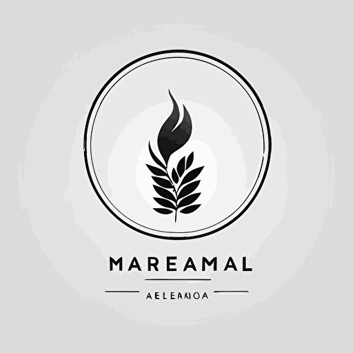 clean, minimalist, emblem for an aroma candle business, vector logo, white background