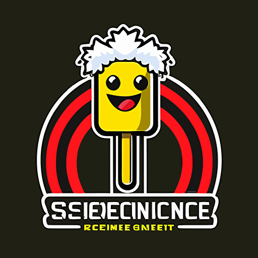 a mascot logo of a sicence experiment stick, simple, vector