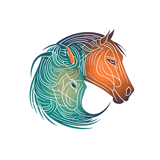 logo for humans connecting with horses, vector, modern, abstract