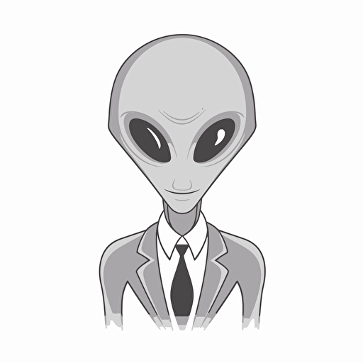 A Head of Grey Alien ::0.0 "style" "corporate logo" "minimalist" "flat vector" "simple" "white background" "subject" "Grey Alien: A minimalist outline of a happy alien, symbolizing the uniqueness and everyday mood."} ::1.0 IterativeChaos ::0.0