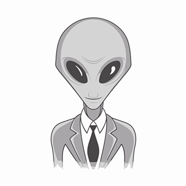 A Head of Grey Alien ::0.0 "style" "corporate logo" "minimalist" "flat vector" "simple" "white background" "subject" "Grey Alien: A minimalist outline of a happy alien, symbolizing the uniqueness and everyday mood."} ::1.0 IterativeChaos ::0.0