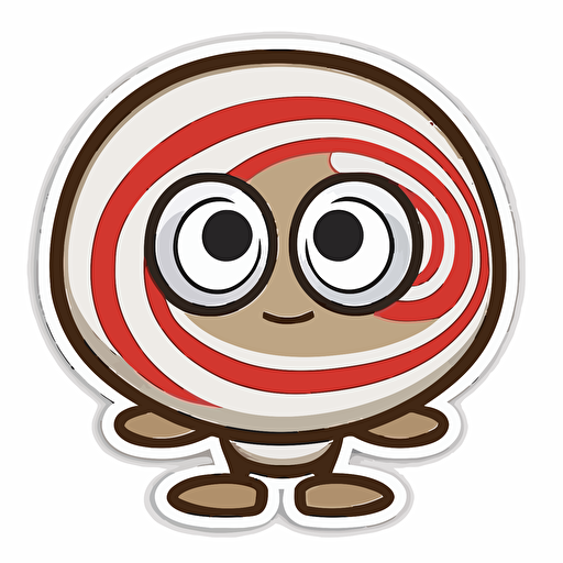 sticker, Brutus Buckeye, kawaii, contour, vector, white background