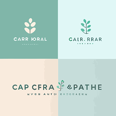 Design a sleek and modern logo for a healthcare business using a vector medium. The style should be minimalistic, reminiscent of Apple's design language. Utilize a soft and natural lighting to emphasize the clean and professional aesthetic. Employ a color palette that includes soothing and calming tones, such as pastel blues and greens. Capture the composition using a Canon EOS R5 with a 24-70mm f/2.8 lens, opting for a medium close-up shot with a centered subject.