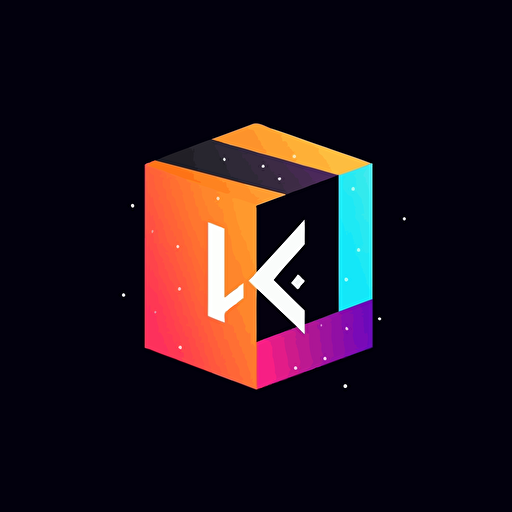 an extremely simple logo with a K in the middle+boxed+vectors
