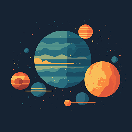 planets in different shapes, vector, a simple drawing, q 2