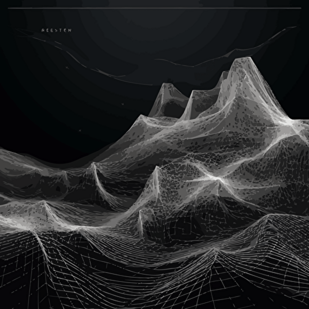 abstract wireframe vector mesh landscape