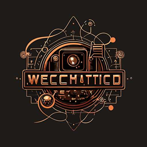 vector art logo with world electronics