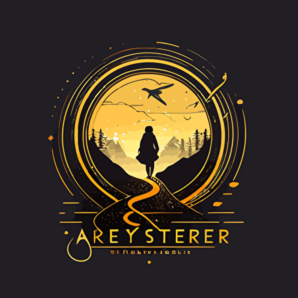 a seeker's journey, logo, minimalist, vector