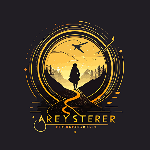 a seeker's journey, logo, minimalist, vector