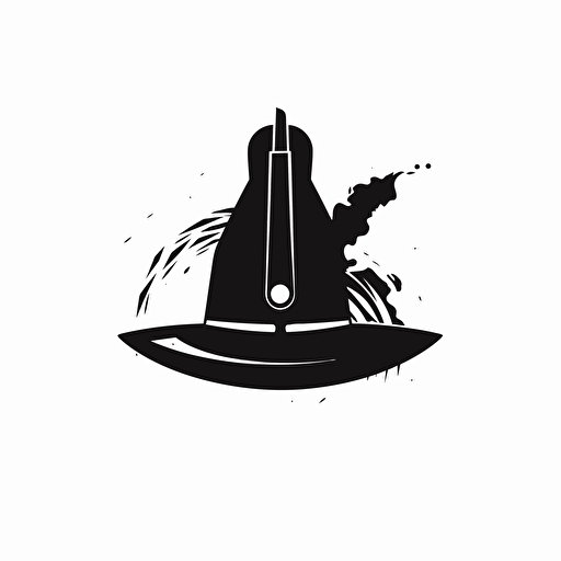 simple symbol design of fountain pen, music, 1950's, fallout 4, flat 2d, vector, company logo, white background