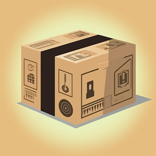 IT security packing box design, vector illustration