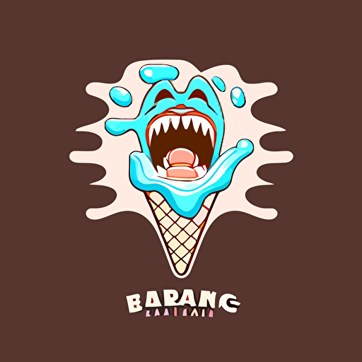 logo ice cream screaming flat image vector