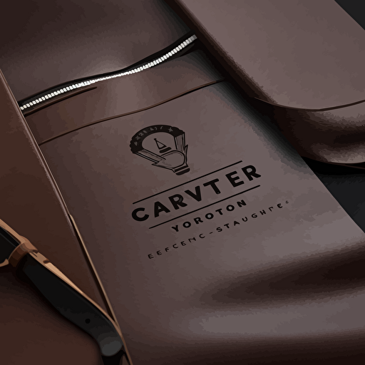 create a simple vector logo for a leather goods company. Minimalist, clean, brown, black, and white colors