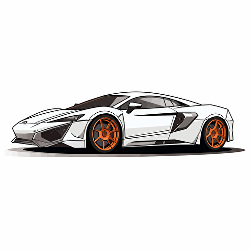 sport car vector 2d white background simpletrace 360 angle
