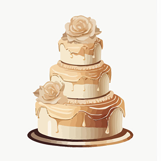 vector art of wedding cake on white background