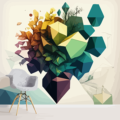 wallpaper vector mural nature geometric form+