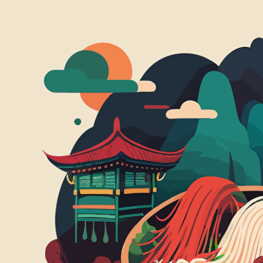 vector art, fun, colorful, taiwanese food
