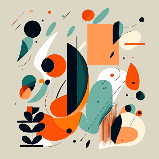 simple abstract vector art shapes peacuful minimalistic illustration