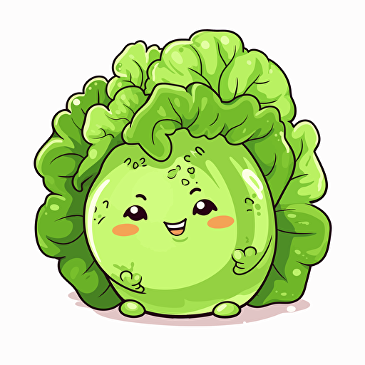 kawaii vector clipart of 2 lettuce hugging each other