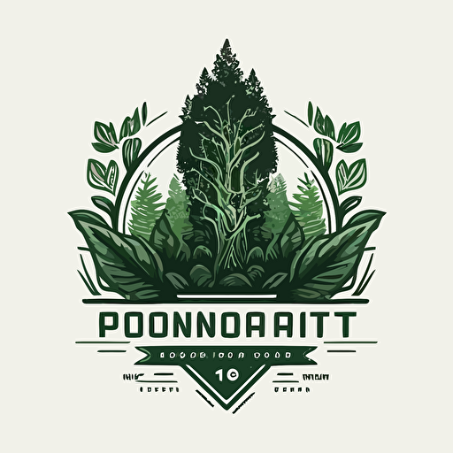 corporate vector logo, monotone forest green, hydroponic farming corporate logo, plant related, symbol, symbolic
